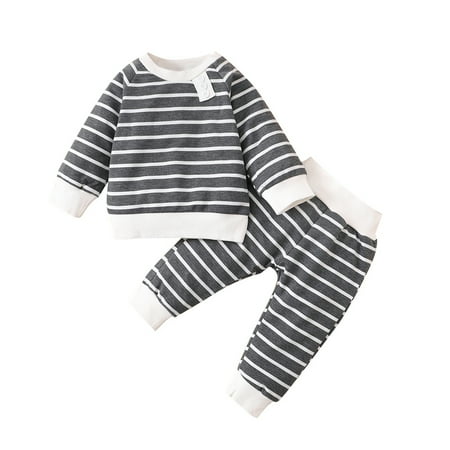 Meihuida 2Pcs Infant Baby Fall Outfits Long Sleeve Button Front Striped Print Tops Pants Set
Meihuida 2Pcs Infant Baby Fall Outfits Long Sleeve Button Front Striped Print Tops Pants Set
