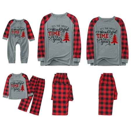

Christmas Family Matching Pajamas 2022 Holiday Xmas Jammies Long Sleeve Sleepwear Snowman Santa Claus 2Pcs Pjs
