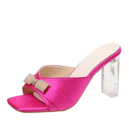 Sandals Women Ladies Fashion Summer Solid Color Cloth Rhinestone Bow Square Head Thick High Heel Sandals Beach Sandals For Women Dressy Summer
Sandals Women Ladies Fashion Summer Solid Color Cloth Rhinestone Bow Square Head Thick High Heel Sandals Beach Sandals For Women Dressy Summer