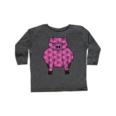 Inktastic Patterned Pig Gift Toddler Boy or Toddler Girl Long Sleeve T-Shirt