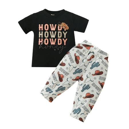 Emmababy Boys Black Short Sleeve Letter Tops and Hat with Cattle Head Print Pants
Emmababy Boys Black Short Sleeve Letter Tops and Hat with Cattle Head Print Pants