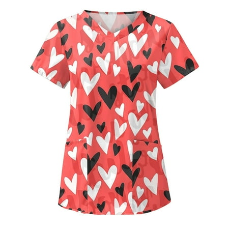 Women Scrubs Top Working Uniform Nurses Clothing Workwear Short Sleeve V-Neck Tops Party Thanksgiving T-Shirts Vacation Clothes
Women Scrubs Top Working Uniform Nurses Clothing Workwear Short Sleeve V-Neck Tops Party Thanksgiving T-Shirts Vacation Clothes
