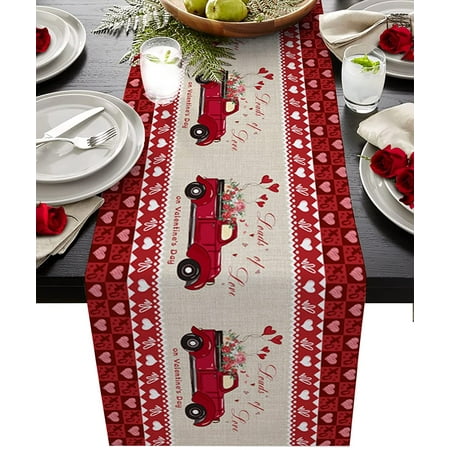 Valentine s Day Table Runner - Red Love Heart and Red Truck Flower Table Runners 108 Inches Long Tablerunner for Dining Room Wedding Decorations Valentine s Table Decor 13 x 108
Valentine s Day Table Runner - Red Love Heart and Red Truck Flower Table Runners 108 Inches Long Tablerunner for Dining Room Wedding Decorations Valentine s Table Decor 13 x 108