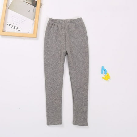 THE WILD Girls Winter Warm Pants Kids Fleece Lined Full Length Stretchy Leggings
