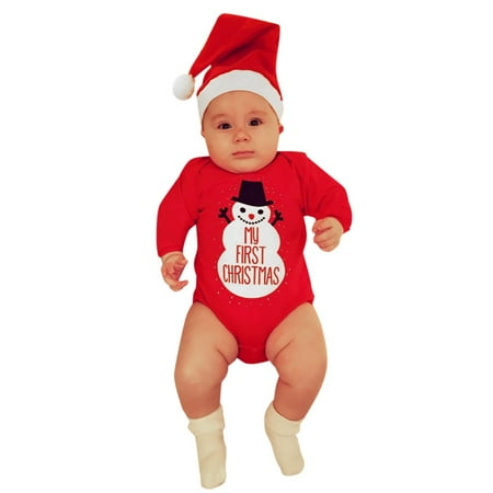 Baby Girls Boys Outfit Christmas Toddler Cartoon Letter Snowman Print Romper+Hat Clothes Set Suit Baby Outfits For 3-6 Months
Baby Girls Boys Outfit Christmas Toddler Cartoon Letter Snowman Print Romper+Hat Clothes Set Suit Baby Outfits For 3-6 Months