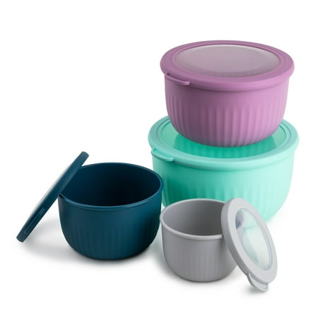 Thyme & Table Round Mixing Bowls 8-Piece Set Multi-Color