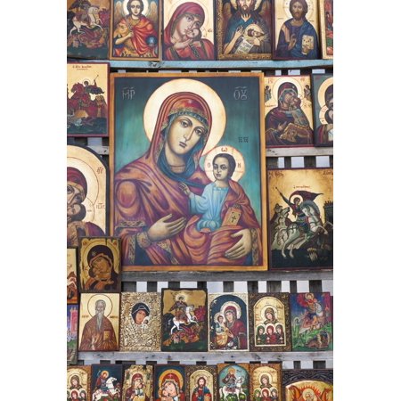 Bulgaria, Sofia, Souvenir Icons for Sale Print Wall Art By Walter Bibikow
