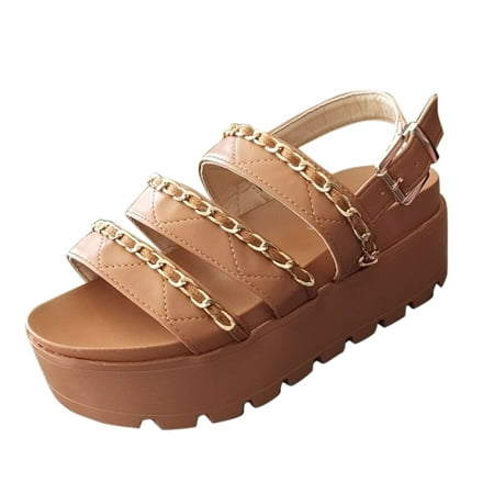Noarlalf platform sandals Women s Fashion Metal Chain Solid Color Sponge Cake Platform Open Toe Sandals womens sandals
Noarlalf platform sandals Women s Fashion Metal Chain Solid Color Sponge Cake Platform Open Toe Sandals womens sandals