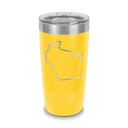 Wisconsin Outline Tumbler 20 oz - Laser Engraved w/ Clear Lid - Stainless Steel - Vacuum Insulated - Double Walled - Travel Mug - wi - Yellow
Wisconsin Outline Tumbler 20 oz - Laser Engraved w/ Clear Lid - Stainless Steel - Vacuum Insulated - Double Walled - Travel Mug - wi - Yellow