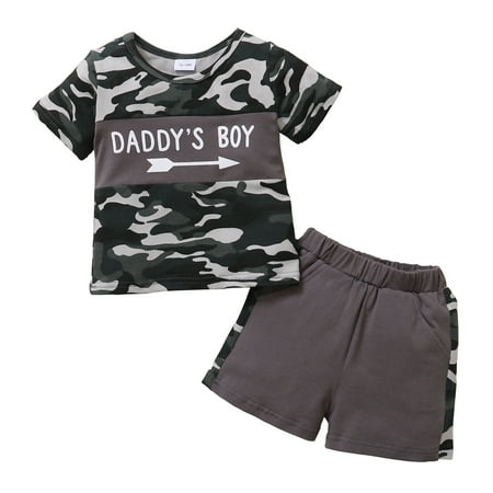 2T Baby Boys Clothes 3T Toddler Boys Summer 2PCS Outfits Letter Print Short Sleeve Camouflage Tops Gray Shorts Set
2T Baby Boys Clothes 3T Toddler Boys Summer 2PCS Outfits Letter Print Short Sleeve Camouflage Tops Gray Shorts Set