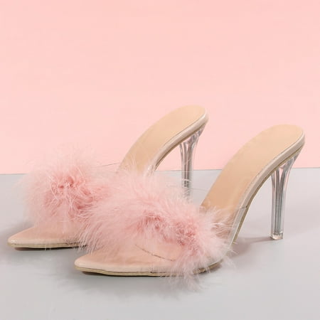 Womens Slip on Open Toe Shoes Stiletto Fluffy Heel Cut Out Slip on Dress Dance Pumps
Womens Slip on Open Toe Shoes Stiletto Fluffy Heel Cut Out Slip on Dress Dance Pumps