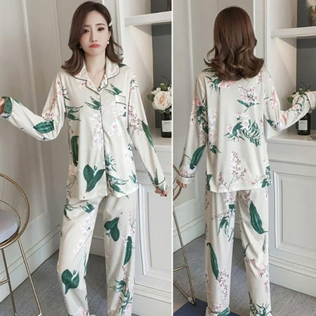 Fashion Leaf Print Loose Casual Suit Home Service Button Cardigan Suit Pajamas Two-piece
Fashion Leaf Print Loose Casual Suit Home Service Button Cardigan Suit Pajamas Two-piece