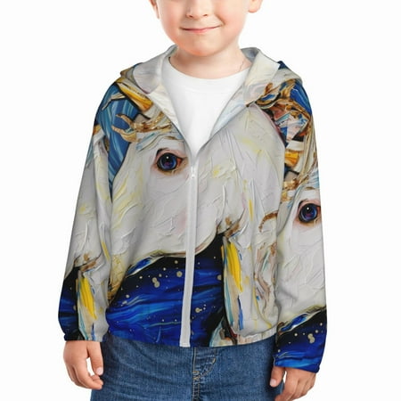 Ocsxa Starry White Horse Print Kids Active Zipper Sun Protection Jacket Boys Girls Hooded Cooling Shirt-5 Years
Ocsxa Starry White Horse Print Kids Active Zipper Sun Protection Jacket Boys Girls Hooded Cooling Shirt-5 Years