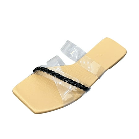Kukoosong Womens Sandals Transparent Square Toe Bottom Shoes Summer Casual Sandals Slippers Flat Sandals for Women Black 42
Kukoosong Womens Sandals Transparent Square Toe Bottom Shoes Summer Casual Sandals Slippers Flat Sandals for Women Black 42