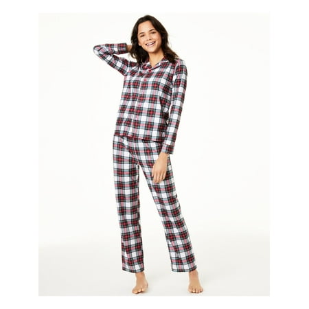 FAMILY PJs Sets White Knit Elastic Band Plaid Long Sleeve V Neck Button Up Straight leg Sleepwear Size M
FAMILY PJs Sets White Knit Elastic Band Plaid Long Sleeve V Neck Button Up Straight leg Sleepwear Size M