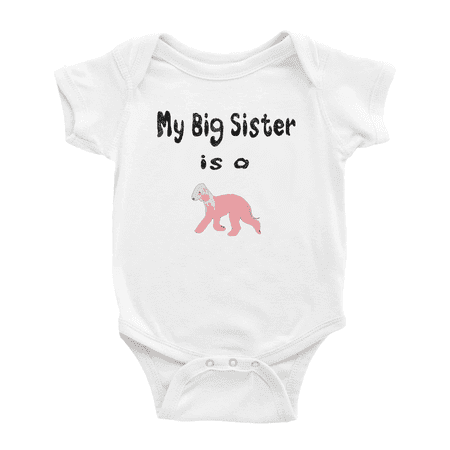 My Big Sister Is A Bedlington Terrier Dog Funny Baby Clothing Bodysuits Boy Girl Unisex
My Big Sister Is A Bedlington Terrier Dog Funny Baby Clothing Bodysuits Boy Girl Unisex
