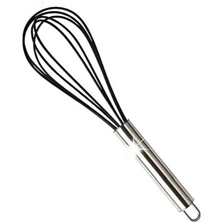 Primary Shipments 10 Silicone Stainless Steel Kitchen Whisk Wisk Egg Beater for Whisking Stirring and Blending Foods (Deep Black)
Primary Shipments 10 Silicone Stainless Steel Kitchen Whisk Wisk Egg Beater for Whisking Stirring and Blending Foods (Deep Black)