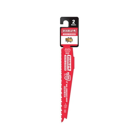 Diablo 6 in. Bi-Metal Reciprocating Saw Blade 6/12 TPI 2 pc.