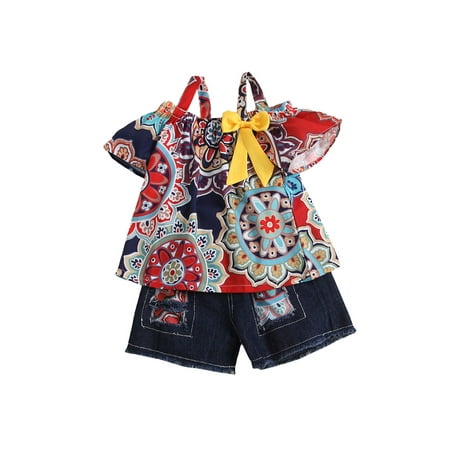 Binwwede Baby Girls Denim Shorts Set Off Shoulder Ruffle Top Shirt Ripped Jeans Shorts Kids Clothes Summer Outfit Set MHX
Binwwede Baby Girls Denim Shorts Set Off Shoulder Ruffle Top Shirt Ripped Jeans Shorts Kids Clothes Summer Outfit Set MHX