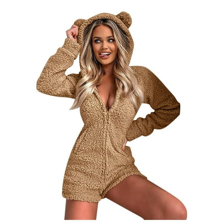 YWDJ One Piece Jumpsuits for Women Women Long Sleeve Hooded Jumpsuit Pajamas Casual Winter Warm Rompe Sleepwear Khaki XS
YWDJ One Piece Jumpsuits for Women Women Long Sleeve Hooded Jumpsuit Pajamas Casual Winter Warm Rompe Sleepwear Khaki XS