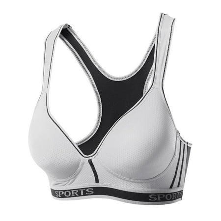 FashionOutfit Women's Basic Solid Color Sporty Padded Sport Bras