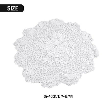 Round Cotton Handmade Crochet Lace Table Mat Flower Coaster