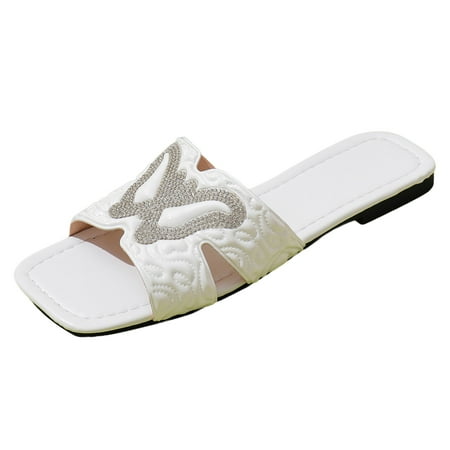 Fandiiiii Ladies Summer Rhinestone Butterfly Shiny Leather Square Head Flat Bottom Large Size Sandal Slippers Womens Dress Sandals Size 11
Fandiiiii Ladies Summer Rhinestone Butterfly Shiny Leather Square Head Flat Bottom Large Size Sandal Slippers Womens Dress Sandals Size 11