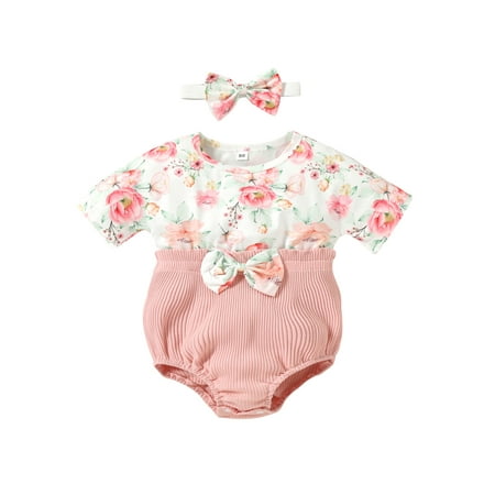 Thaisu Baby Girls Summer Set Floral Print Short Sleeve Patchwork Shorts Romper with Bow Headband
Thaisu Baby Girls Summer Set Floral Print Short Sleeve Patchwork Shorts Romper with Bow Headband