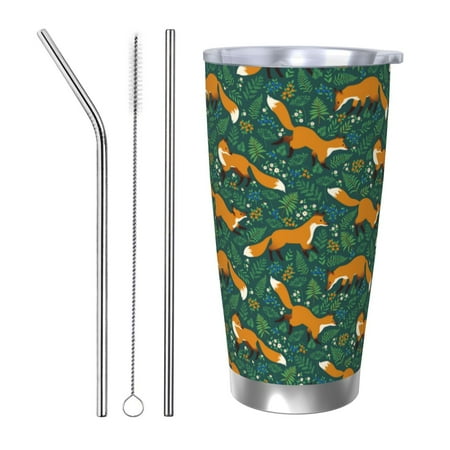 Uemuo Green Plants with Fox Print Travel Coffee Mug 20oz Double-walled Car Cup Stainless Steel Insulated Tumbler Leak-proof Travel Cup Reusable Straw Car Cup-Straw Three-piece Set
Uemuo Green Plants with Fox Print Travel Coffee Mug 20oz Double-walled Car Cup Stainless Steel Insulated Tumbler Leak-proof Travel Cup Reusable Straw Car Cup-Straw Three-piece Set