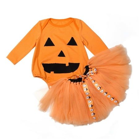 EnJoCho Baby Girls Halloween Clothes Set Toddler Orange Long Sleeve Pumpkin Face Romper Tutu Skirt 2PC Suit Halloween Holiday Party Dresses
EnJoCho Baby Girls Halloween Clothes Set Toddler Orange Long Sleeve Pumpkin Face Romper Tutu Skirt 2PC Suit Halloween Holiday Party Dresses