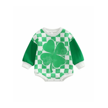 jaweiwi Baby Girls Boys Spring Romper Long Sleeve Round Neck Shamrock Checkerboard Print One-Piece Bodysuit Size 0 6 9 12 18 M
jaweiwi Baby Girls Boys Spring Romper Long Sleeve Round Neck Shamrock Checkerboard Print One-Piece Bodysuit Size 0 6 9 12 18 M