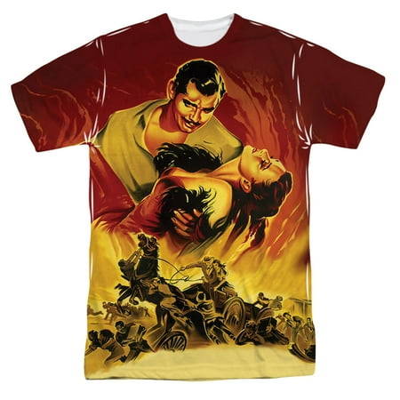 Gone With The Wind Men's Fire Poster Sublimation T-shirt White