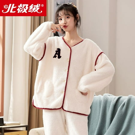 CoCopeaunt Autumn and winter coral fleece pajamas for women cute sweet students thickened warm facecloth home wear set pajamas Sleepwear
CoCopeaunt Autumn and winter coral fleece pajamas for women cute sweet students thickened warm facecloth home wear set pajamas Sleepwear