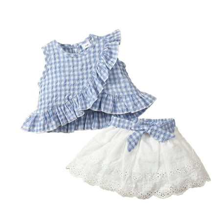 Baby Girls Outfits Sets Plaid Printed Skirts Ruffle Trim Top Bowknot Embroidered Skirt 3M 3Y Newborn Kids Children Spring Summer Cute Fashion Leisure Outwear Suit
Baby Girls Outfits Sets Plaid Printed Skirts Ruffle Trim Top Bowknot Embroidered Skirt 3M 3Y Newborn Kids Children Spring Summer Cute Fashion Leisure Outwear Suit