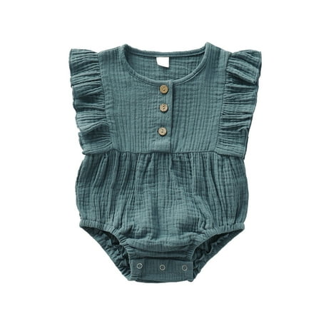 Infant Baby Girl Romper Ruffle Sleeve Jumpsuit Baby Girl Bodysuit Green Toddler Girl Summer Clothes 9-12 Months
Infant Baby Girl Romper Ruffle Sleeve Jumpsuit Baby Girl Bodysuit Green Toddler Girl Summer Clothes 9-12 Months