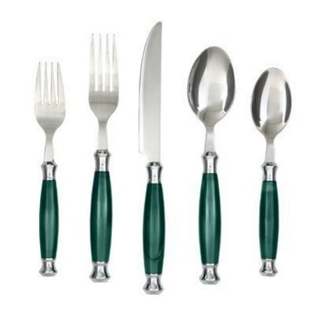 Barcelona 20 Piece Flatware Set Color Green by Cambridge Silversmiths