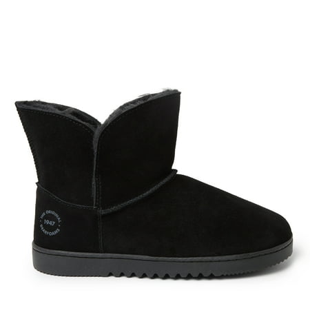 Dearfoams Women s Paige Genuine Suede Bootie Slippers