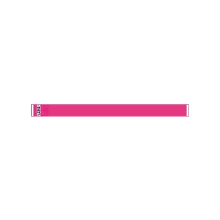 Club Pack of 500 Glow Pink Plastic Tyvek Wristbands 10"