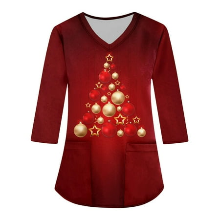Ovticza Christmas Scrubs for Women By Scrub Tree with Pockets Nursing Plus Size Xmas 3/4 Length Sleeve Elbow V Neck Holiday Women s Scrub Tops Christmas Hot Pink S
Ovticza Christmas Scrubs for Women By Scrub Tree with Pockets Nursing Plus Size Xmas 3/4 Length Sleeve Elbow V Neck Holiday Women s Scrub Tops Christmas Hot Pink S