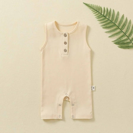 WHLBF Toddler Baby Girls Boys Romper Solid Color T-Shirt Jumpsuit Romper Beige 18-24 Months(18-24 Months)
WHLBF Toddler Baby Girls Boys Romper Solid Color T-Shirt Jumpsuit Romper Beige 18-24 Months(18-24 Months)