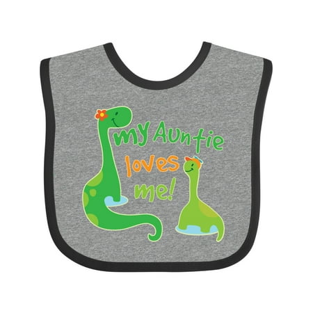 Inktastic My Auntie Loves Me Dinosaur Gift Baby Boy Bib