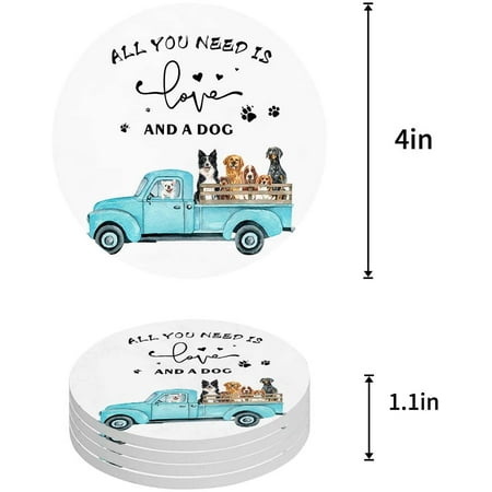 KXMDXA Cute Dog Puppy and Retro Farm Truck Set of 6 Round Coaster for Drinks Absorbent Ceramic Stone Coasters Cup Mat with Cork Base for Home Kitchen Room Coffee Table Bar Decor
KXMDXA Cute Dog Puppy and Retro Farm Truck Set of 6 Round Coaster for Drinks Absorbent Ceramic Stone Coasters Cup Mat with Cork Base for Home Kitchen Room Coffee Table Bar Decor