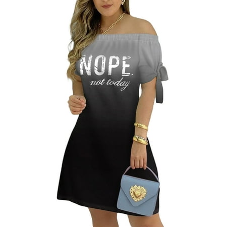 XBTCLXEBCO Female s Short Sleeve Dress Striped Off Shoulder One-Piece for Ladies 
XBTCLXEBCO Female s Short Sleeve Dress Striped Off Shoulder One-Piece for Ladies