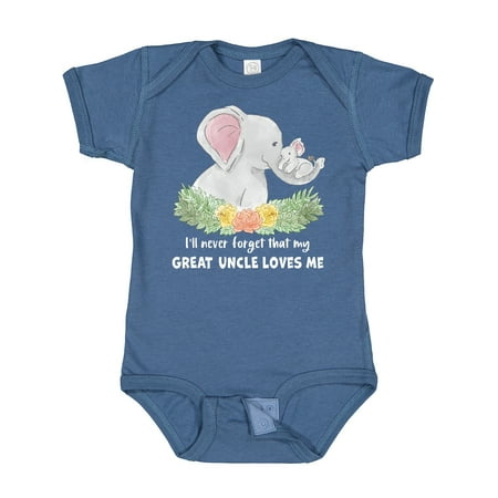 Inktastic I ll Never Forget That My Great Uncle Loves Me Cute Elephant Gift Baby Boy or Baby Girl Bodysuit
Inktastic I ll Never Forget That My Great Uncle Loves Me Cute Elephant Gift Baby Boy or Baby Girl Bodysuit