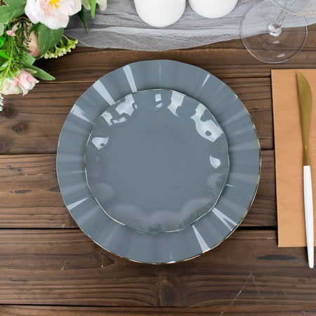 Efavormart 10 Pack | Dusty Blue 6 Round Plastic Dessert Salad Plates Disposable Appetizer Plates with Gold Wavy Rim for Wedding Outdoor Receptions Banquets Holiday Dining
Efavormart 10 Pack | Dusty Blue 6 Round Plastic Dessert Salad Plates Disposable Appetizer Plates with Gold Wavy Rim for Wedding Outdoor Receptions Banquets Holiday Dining