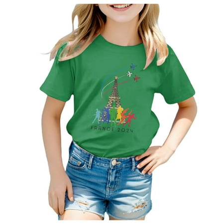 Girls Short Sleeve Tee Summer Crewneck T Shirt Casual Fit Basic Shirts Sports Leisure Skin-Friendly Baby Girl Clothes
Girls Short Sleeve Tee Summer Crewneck T Shirt Casual Fit Basic Shirts Sports Leisure Skin-Friendly Baby Girl Clothes