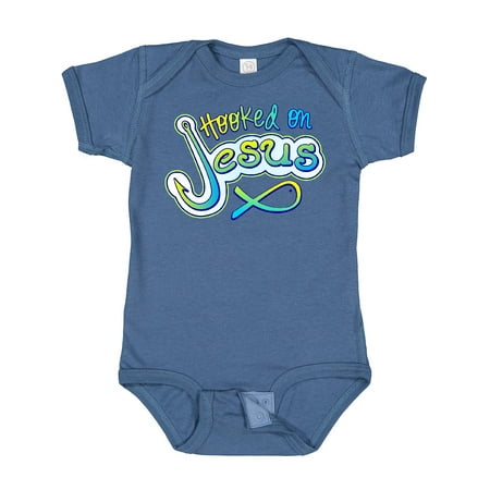 Inktastic Hooked on Jesus Christian Gift Baby Boy or Baby Girl Bodysuit