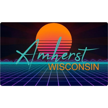 Amherst Wisconsin 4 X 2.25-Inch Fridge Magnet Retro Neon Design