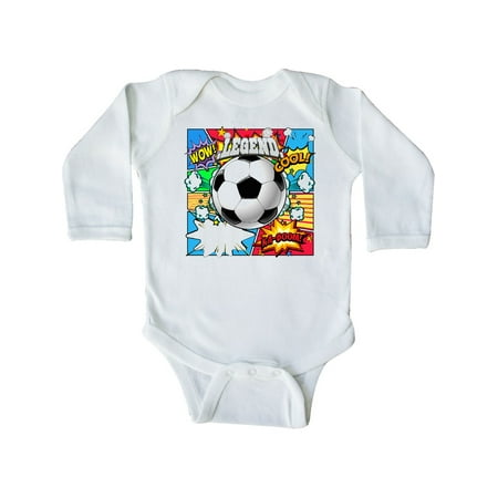 Inktastic Soccer Superhero Gift Baby Boy or Baby Girl Long Sleeve Bodysuit