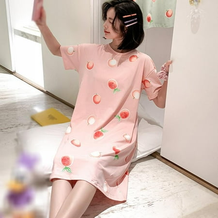 Retap New Summer Night Dress Fashion Women Nightgown Fruit Print Sleepshirts Short-sleeves Nightie Nightdress Loose Sleepwear
Retap New Summer Night Dress Fashion Women Nightgown Fruit Print Sleepshirts Short-sleeves Nightie Nightdress Loose Sleepwear